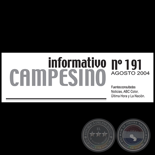 INFORMATIVO CAMPESINO 191 - AGOSTO 2004