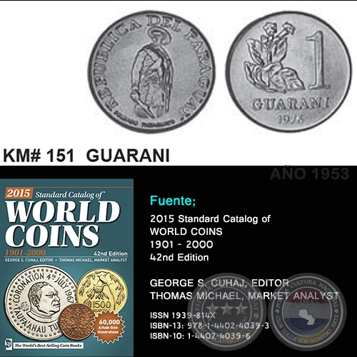 KM# 151 GUARANI - AO 1975 - MONEDAS DE PARAGUAY