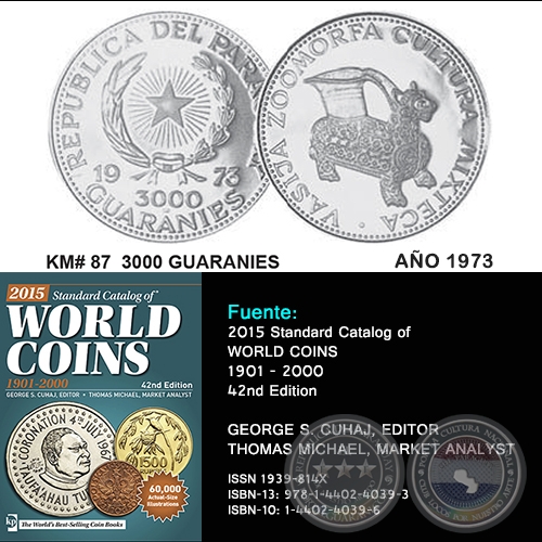 KM# 87 3000 GUARANIES - AO 1973 - MONEDAS DE PARAGUAY