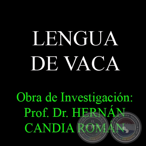 LENGUA DE VACA - Obra de Investigacin: Prof. Dr. HERNN CANDIA ROMN
