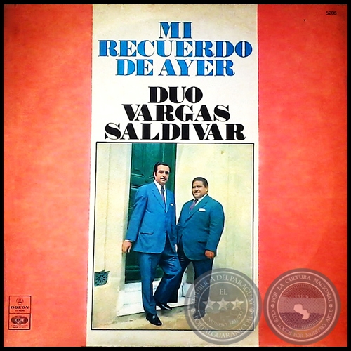 MI RECUERDO DE AYER - DO VARGAS SALDVAR ‎- Ao 1974