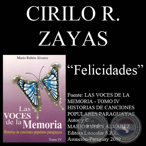 FELICIDADES - Letra de la cancin: CIRILO R. ZAYAS