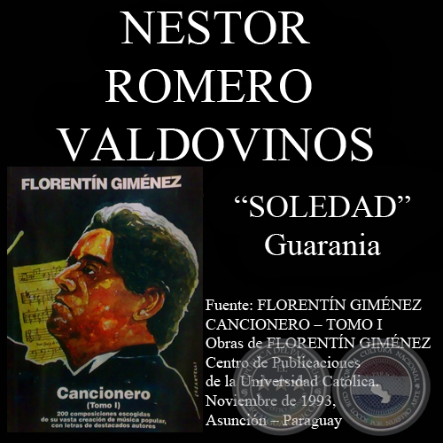 SOLEDAD - Guarania, letra de NSTOR ROMERO VALDOVINOS