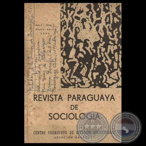 REVISTA PARAGUAYA DE SOCIOLOGA - AO I - NMERO 2 - ENERO - ABRIL 1965 - Directores: DOMINGO M. RIVAROLA / ENRIQUE CHASE 