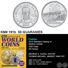 KM# 191b 50 GUARANIES - MONEDAS DE PARAGUAY