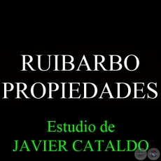 RUIBARBO - PROPIEDADES - Estudio de JAVIER CATALDO