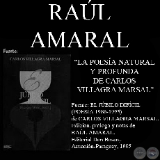 LA POESA NATURAL Y PROFUNDA DE CARLOS VILLAGRA MARSAL - Por RAL AMARAL