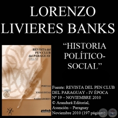 ANÁLISIS DE LA HISTORIA POLÍTICO-SOCIAL PARAGUAYA - Ensayo de LORENZO LIVIERES BANKS