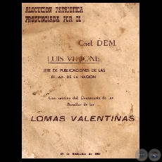 BATALLAS DE LAS LOMAS VALENTINAS (Alocucin de LUIS VITTONE)