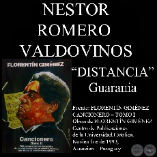 DISTANCIA - Guarania, letra de NSTOR ROMERO VALDOVINOS