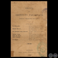 REVISTA DEL INSTITUTO PARAGUAYO - N 51 - AO VI, 1905 - Director: BELISARIO RIVAROLA 