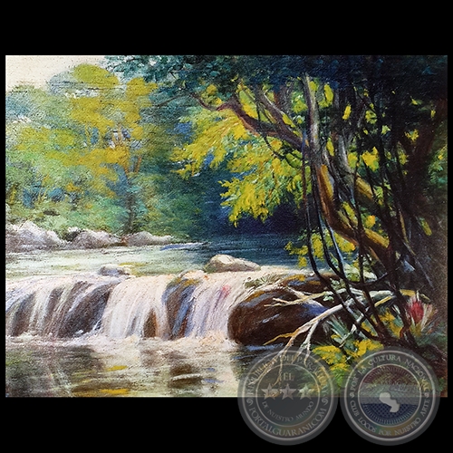 PAISAJE CON CATARATAS - leo de PABLO ALBORNO - Ao 1940