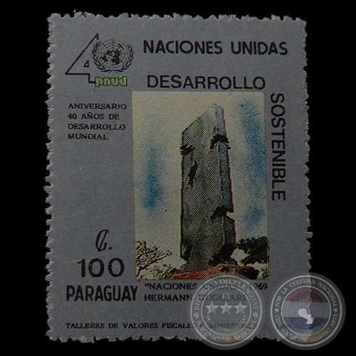 40 ANIVERSARIO DEL PNUD - SELLO POSTAL PARAGUAYO AO 1990