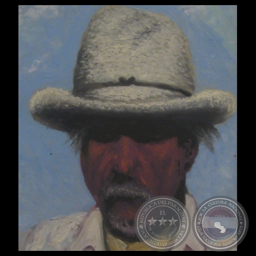 VIEJO SOMBRERO BLANCO, 1997 - leo sobre lienzo de HCTOR BLAS RUIZ