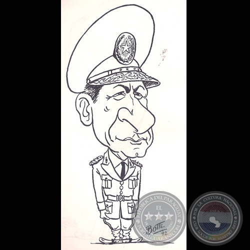 GENERAL LINO CSAR OVIEDO - Caricatura de Botti - Ao 1992