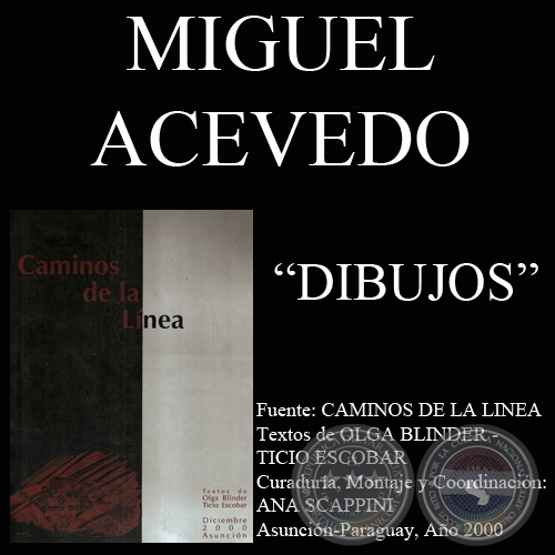 DIBUJOS DE MIGUEL ACEVEDO EN CAMINOS DE LA LNEA - Textos de OLGA BLINDER y TICIO ESCOBAR - Ao 2000
