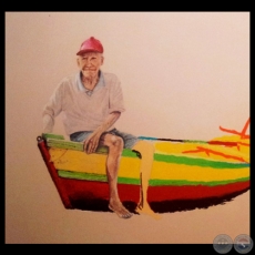 EL HOMBRE DEL BOTE - Pastel de OLIVER BALDIVIESO