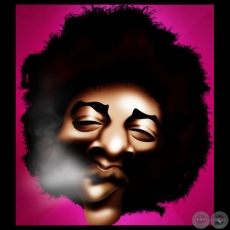 CARICATURA DE JIMI HENDRIX - Ilustracin de VCTOR COLMN