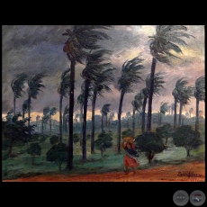 PAISAJE CHAQUEO - leo sobre madera de PABLO ALBORNO - Ao 1931