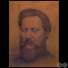 RETRATO DE BERNARDINO CABALLERO - Pastel sobre papel de ROBERTO HOLDEN JARA