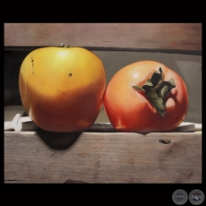 KAKI NARANJA y KAKI ROJO, 2012 - leo sobre lienzo de EMMANUEL FRETES ROY