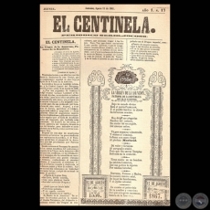 EL CENTINELA N 17 PERIDICO SERIO..JOCOSO, ASUNCIN, AGOSTO 15 de 1867