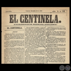 EL CENTINELA Nº 32 PERIÓDICO SERIO..JOCOSO, ASUNCIÓN, NOVIEMBRE 28 de 1867