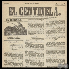 EL CENTINELA N 9 PERIDICO SERIO..JOCOSO, ASUNCIN, JUNIO 20 de 1867