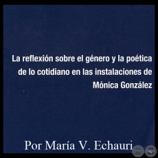 LA REFLEXIN SOBRE EL GNERO Y LA POTICA DE LO COTIDIANO EN LAS INSTALACIONES DE MNICA GONZLEZ - Por MARA VICTORIA ECHAURI DE INSFRN