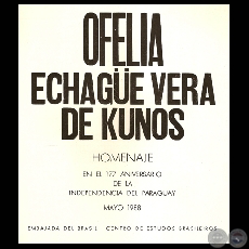 OFELIA ECHAGE VERA DE KUNOS, EXPOSICIN - MAYO 1988