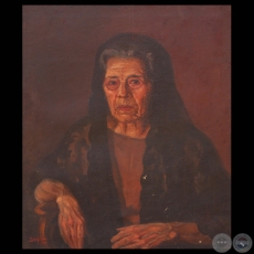 RETRATO DE LA SEÑORA ALFARO, 1928 - Óleo de PABLO ALBORNO