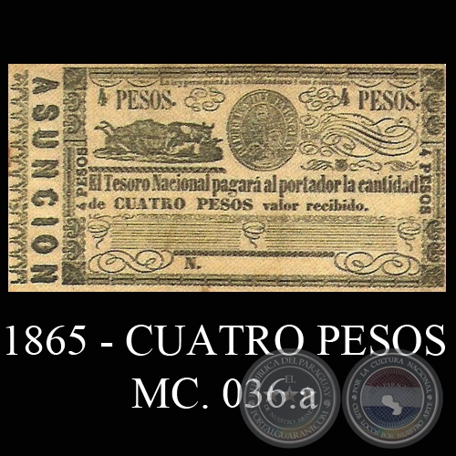 CUATRO PESOS - MC036.a - SIN AMBAS FIRMAS