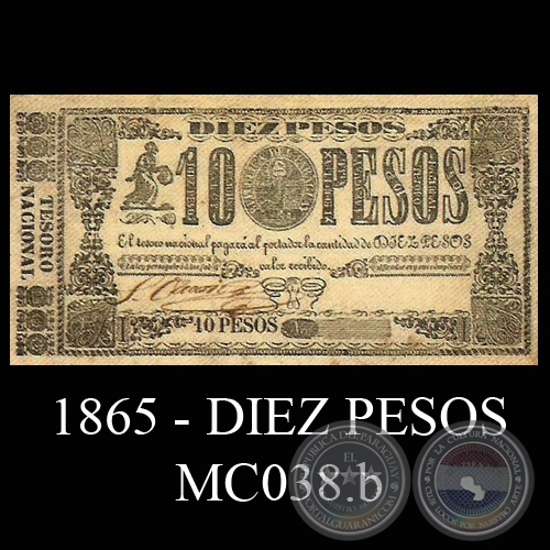 DIEZ PESOS - MC038.b - FIRMAS: SANTIAGO OZCARIZ  ...........