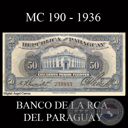 CINCUENTA PESOS FUERTES - MC190 - FIRMAS: HARMONIO GONZLEZ - CARLOS PEDRETTI