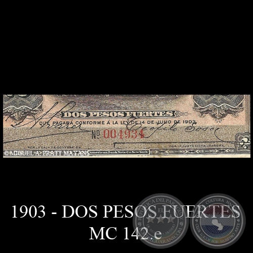 DOS PESOS FUERTES - MC142.e - FIRMAS: ISIDORO LVAREZ - TEOFILO SOSA