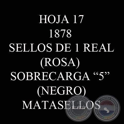 1878 - SELLOS DE 1 REAL CON SOBRECARGA 5 - N EN NEGRO (MATASELLOS)