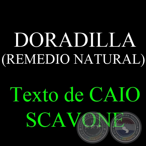 DORADILLA (REMEDIO NATURAL) - Texto de CAIO SCAVONE