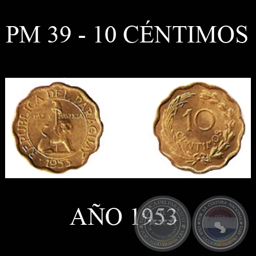 PM 39 - 10 CNTIMOS - AO 1953