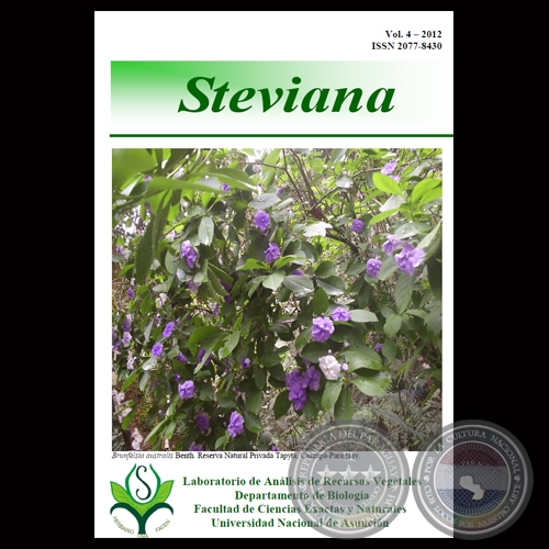 REVISTA STEVIANA - VOLUMEN 4  AO 2012 - FACULTAD DE CIENCIAS EXACTAS Y NATURALES