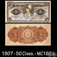 CINCUENTA CENTAVOS ORO SELLADO - FIRMA: M. VIVEROS  