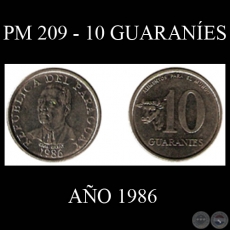 PM 209 - 10 GUARANES  AO 1986