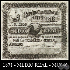 1871 - MEDIO REAL - MC045 - FIRMAS: FULGENCIO MILTOS  JOS GONZLEZ GRANADO