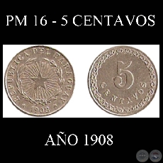 PM 16 - 5 CENTAVOS - AO 1908