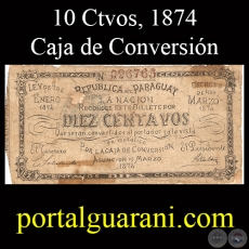 1874 - DIEZ CENTAVOS - MC053.b - FIRMAS: MANUEL SOLALINDE - DALTRO