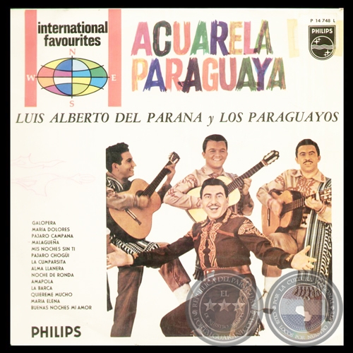 ACUARELA PARAGUAYA - LUIS ALBERTO DEL PARANÁ Y LOS PARAGUAYOS - Año 1966