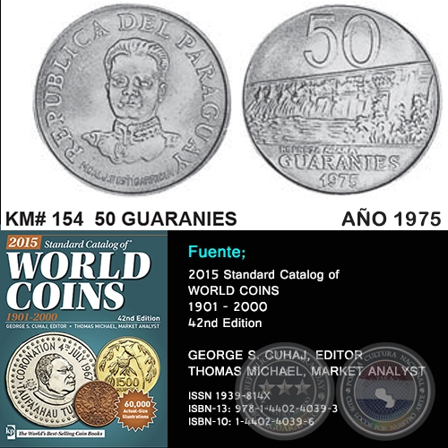 KM# 154 50 GUARANIES - AÑO 1975 - MONEDAS DE PARAGUAY