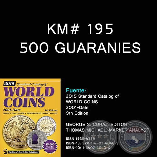 KM# 195 500 GUARANIES - MONEDAS DE PARAGUAY