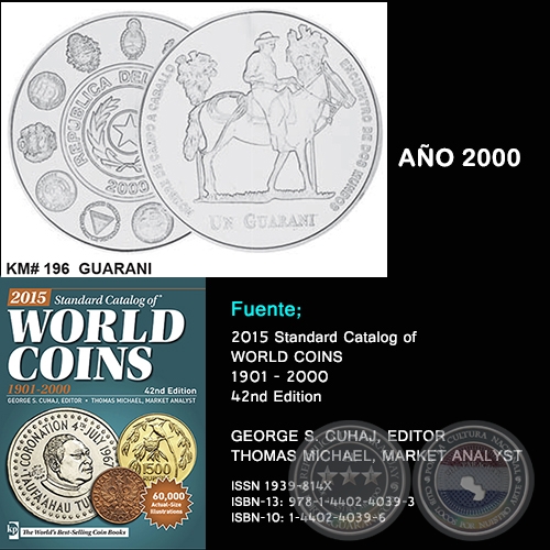 KM# 196 GUARANI - AÑO 2000 - MONEDAS DE PARAGUAY