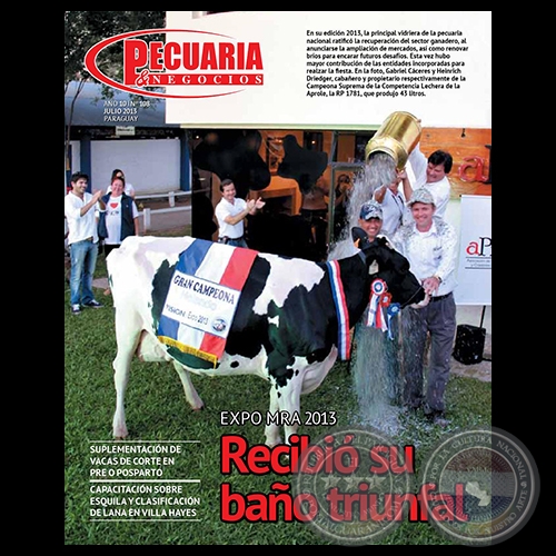 PECUARIA & NEGOCIOS - AÑO 10 - N° 108 - REVISTA JULIO 2013 - PARAGUAY