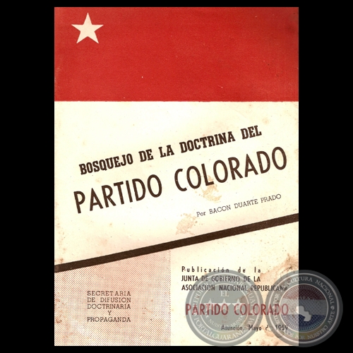 BOSQUEJO DE LA DOCTRINA DE LA ASOCIACIN NACIONAL REPBLICANA, 1959 - Por BACON DUARTE PRADO 